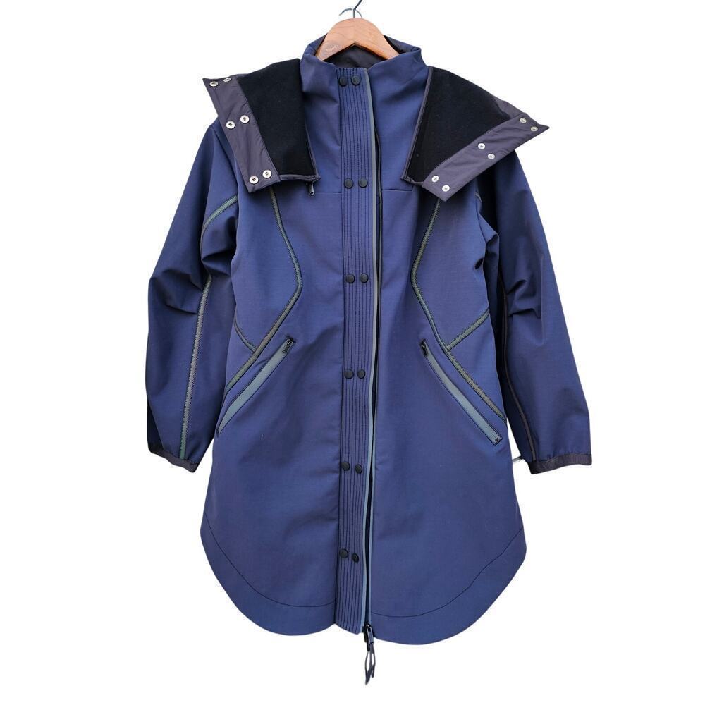 Free People Moon Magic Reflective Rain Parka Navy Size M - Picture 8 of 13